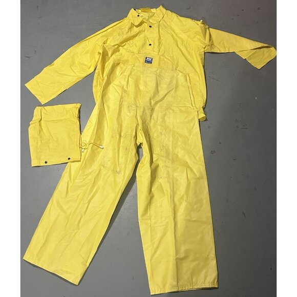 Helly Hansen Rain Suit Flame Resistant 3 Piece Suit Size Medium Yellow - Picture 1 of 11